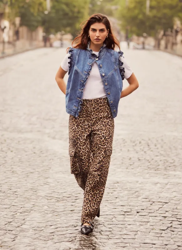 Leopard Print Straight Cargo Jeans sold by Mint Velvet