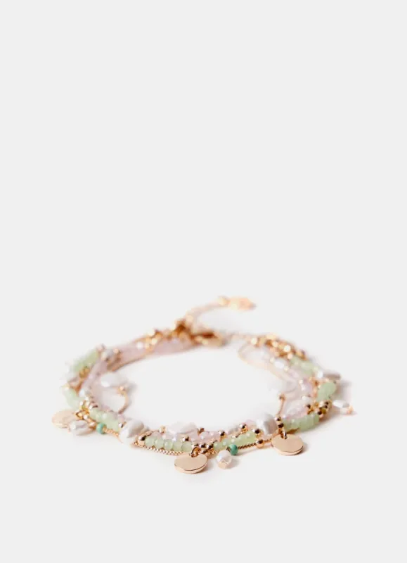 Gold Tone Layered Beaded Bracelet sold by Mint Velvet