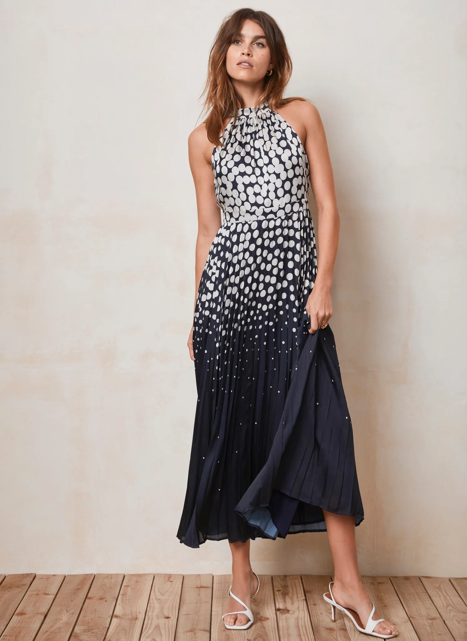 Navy Polka Dot Maxi Dress sold by Mint Velvet product image thumbnail 5