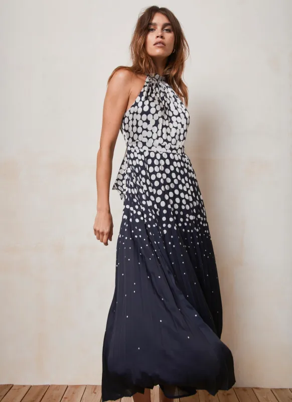 Navy Polka Dot Maxi Dress sold by Mint Velvet