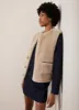 Tan Bonded Collarless Gilet sold by Mint Velvet
