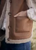 Tan Bonded Collarless Gilet sold by Mint Velvet