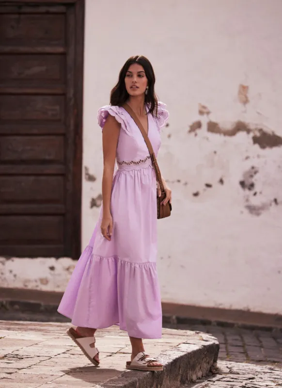 Lilac Cotton Maxi Dress sold by Mint Velvet