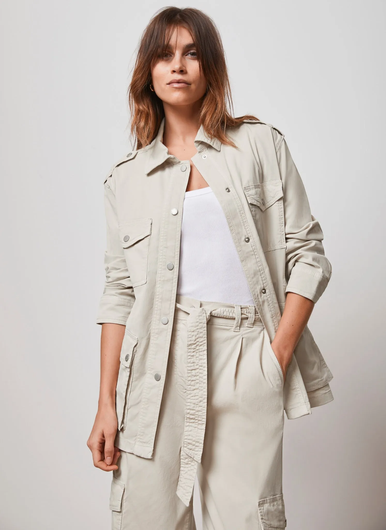 Cream Cotton Utility Jacket sold by Mint Velvet product image thumbnail 2