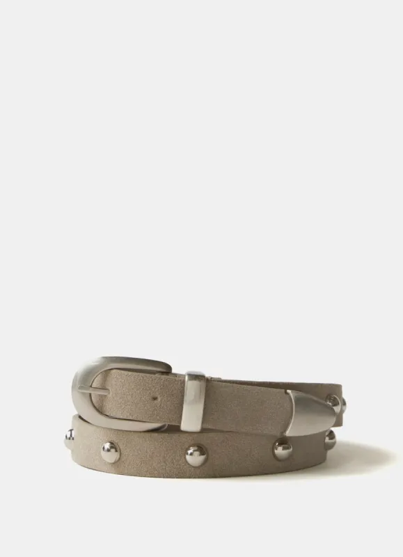 Grey Suede Studded Belt sold by Mint Velvet