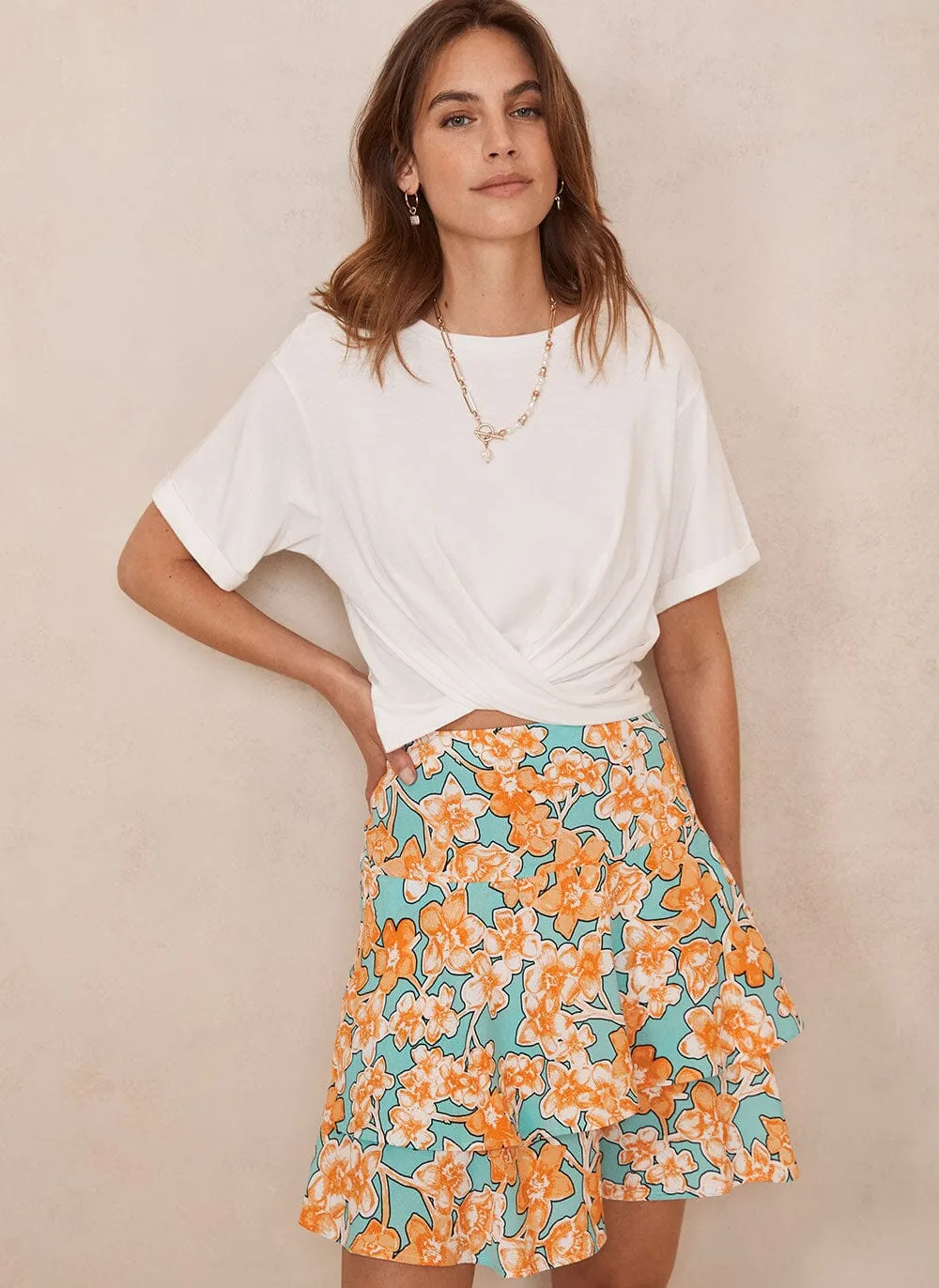 Jade Print Mini Skirt sold by Mint Velvet