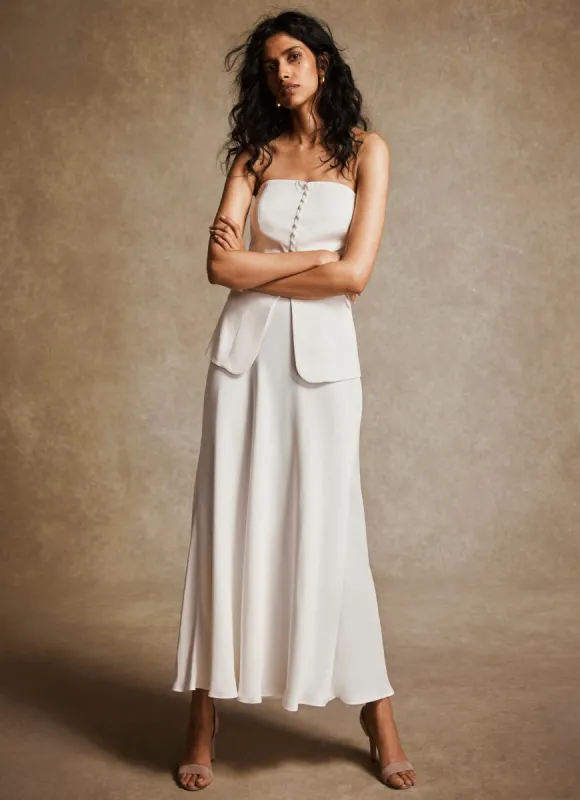 Cream Satin Maxi Skirt sold by Mint Velvet