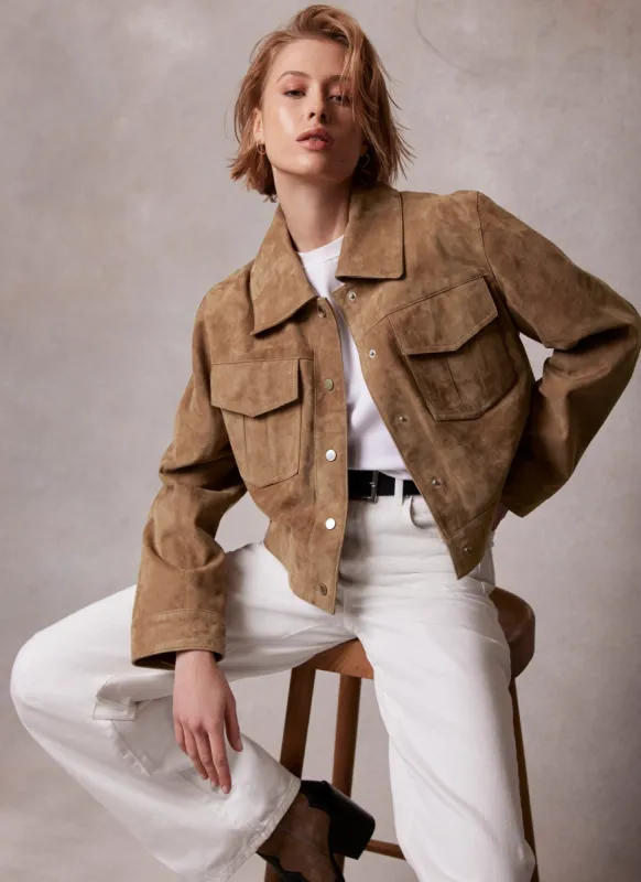 Tan Suede Western Jacket sold by Mint Velvet
