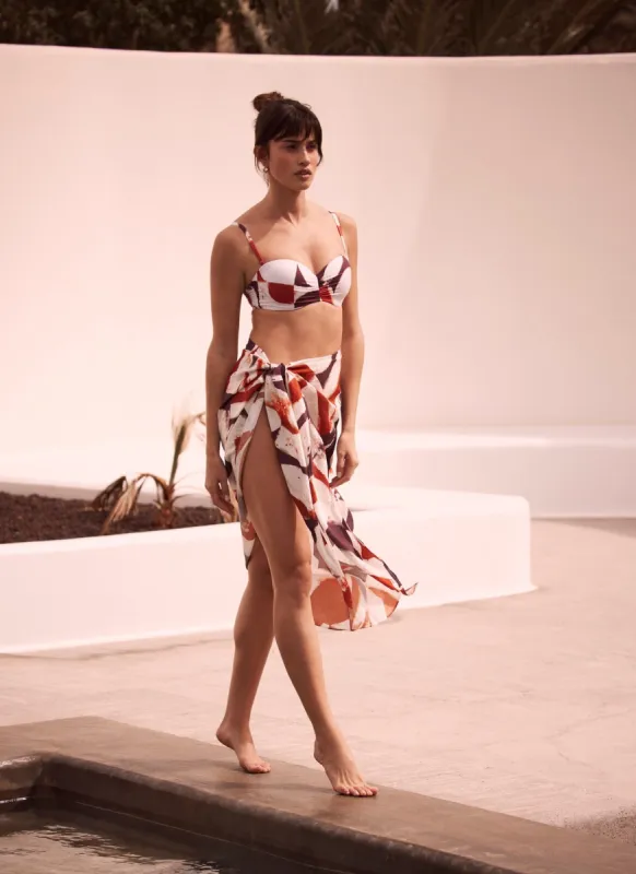 White Abstract Print Sarong sold by Mint Velvet