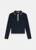 Navy Ribbed Contrast Trim Polo Shirt sold by Mint Velvet