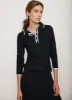 Navy Ribbed Contrast Trim Polo Shirt sold by Mint Velvet