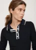Navy Ribbed Contrast Trim Polo Shirt sold by Mint Velvet