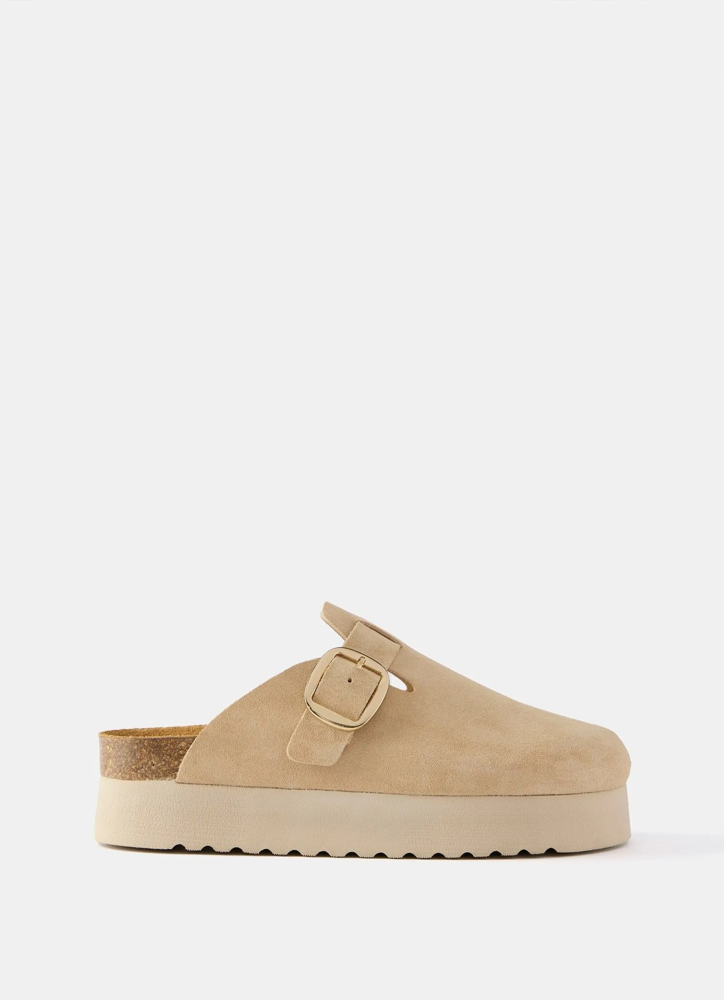 Neutral Leather Platform Clogs sold by Mint Velvet