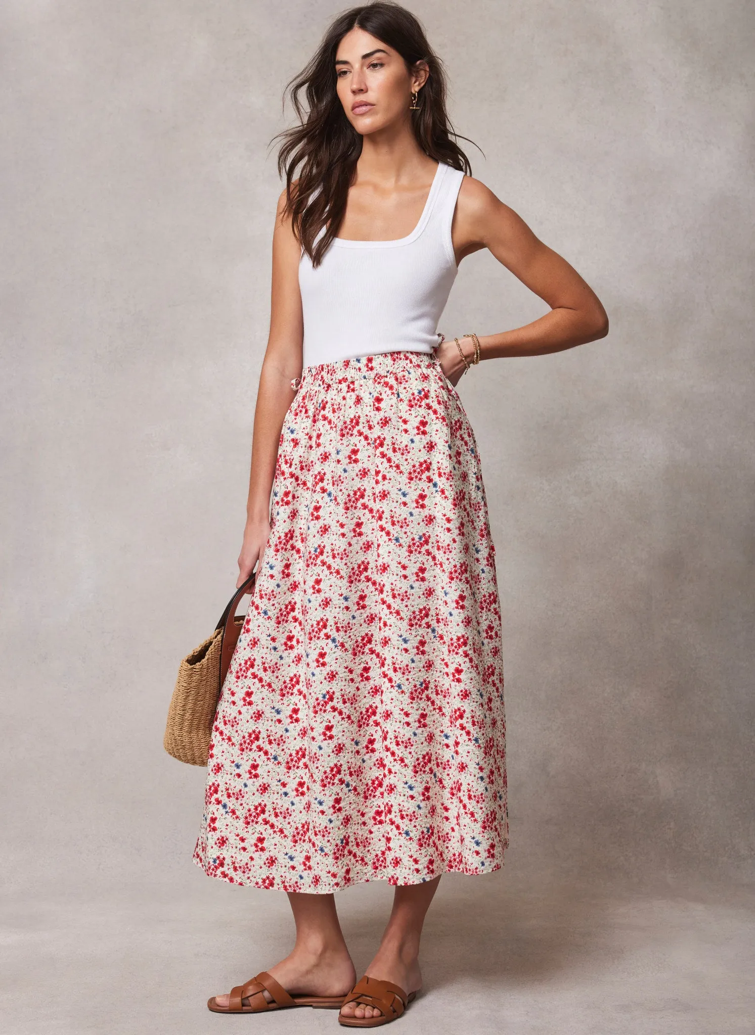 White Floral Print Maxi Skirt sold by Mint Velvet product image thumbnail 3