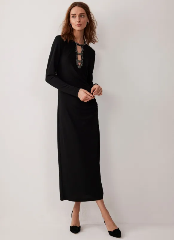 Black Cut Out Midi Dress sold by Mint Velvet