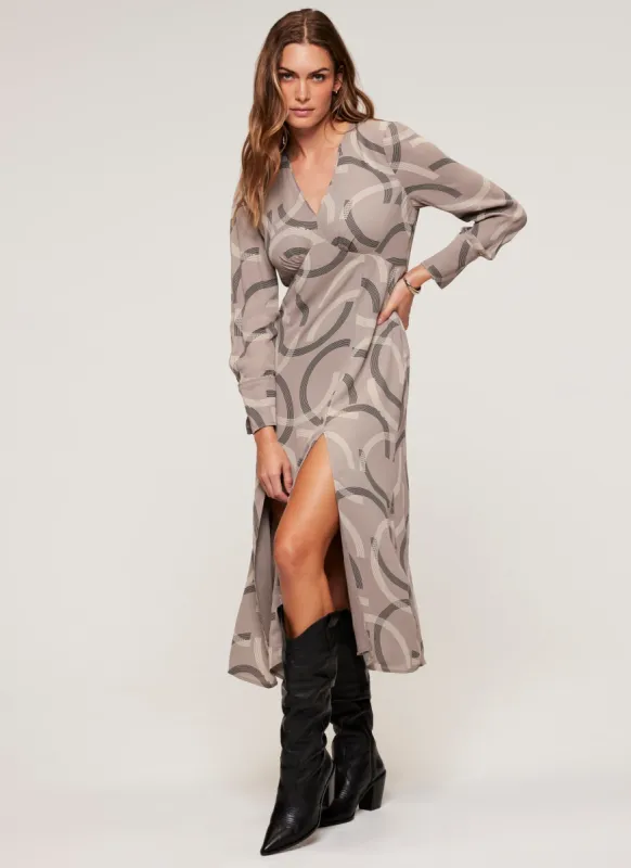 Grey Geo Print Midi Dress sold by Mint Velvet