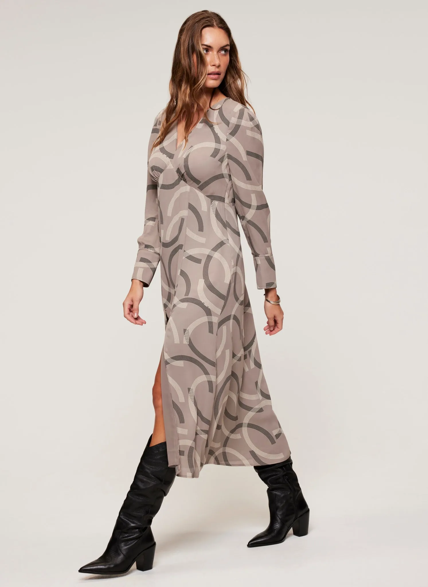 Grey Geo Print Midi Dress sold by Mint Velvet product image thumbnail 2