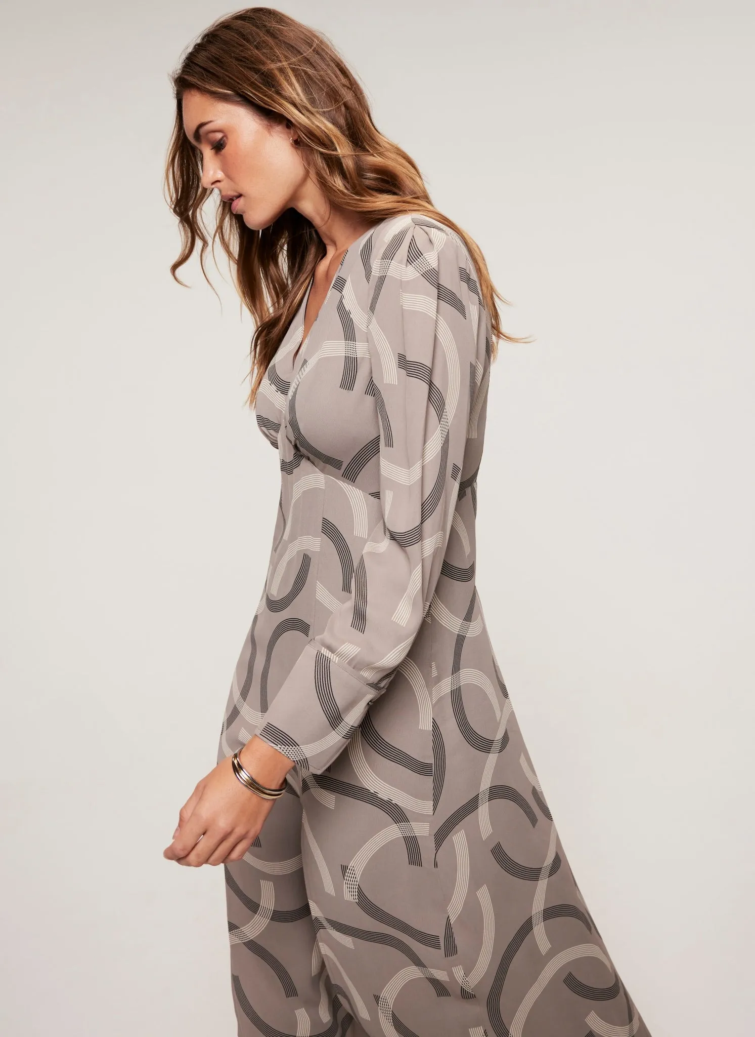 Grey Geo Print Midi Dress sold by Mint Velvet product image thumbnail 5