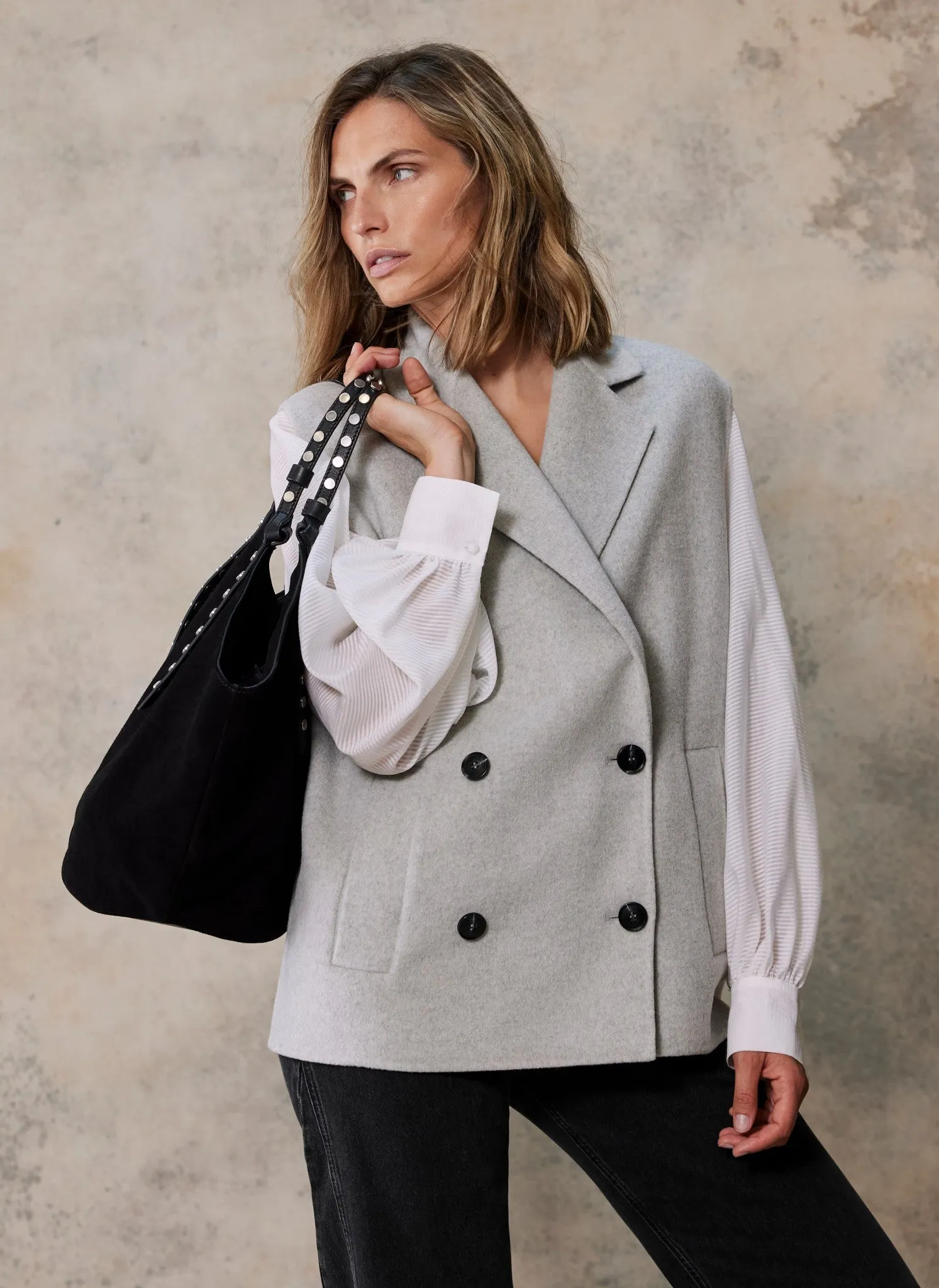 Light Grey Sleeveless Blazer sold by Mint Velvet product image thumbnail 4