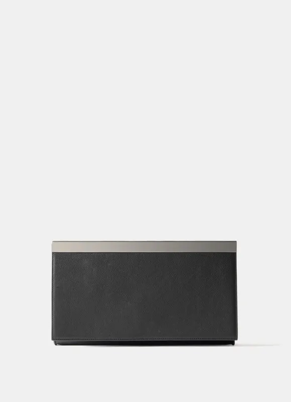 Black Leather Minimalist Clutch Bag sold by Mint Velvet