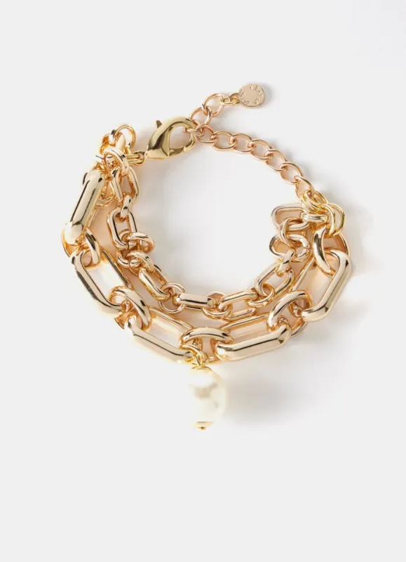Gold Tone Layered Bracelet sold by Mint Velvet
