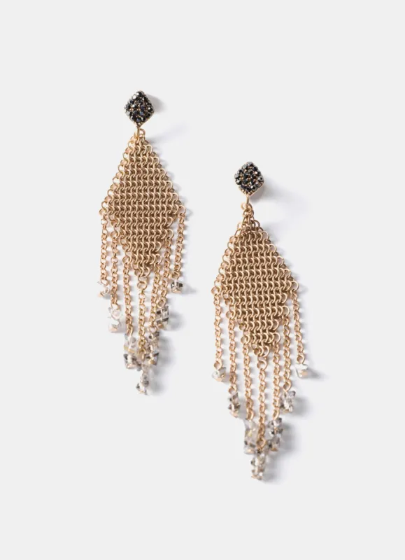 Gold Tone Chain Statement Earrings sold by Mint Velvet