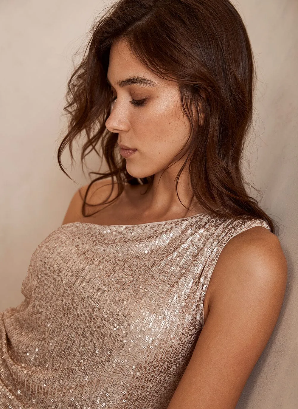Pale Gold Sequin Top sold by Mint Velvet product image thumbnail 2