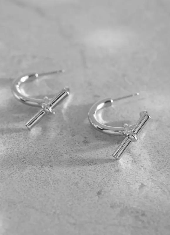 Silver-Tone T-Bar Earrings sold by Mint Velvet