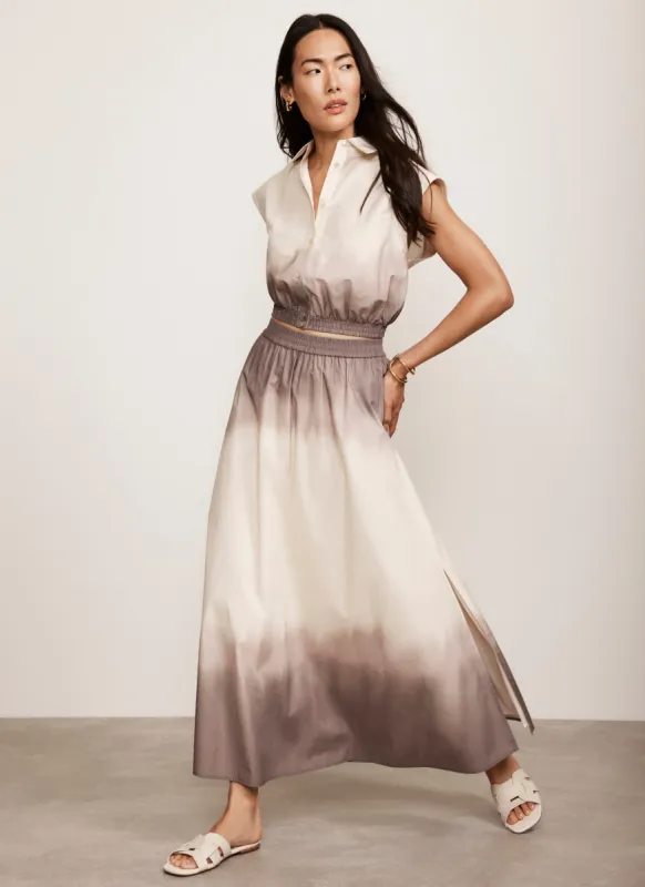Neutral Ombre Cotton Maxi Skirt sold by Mint Velvet