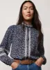 Navy Blue Floral Print Blouse sold by Mint Velvet
