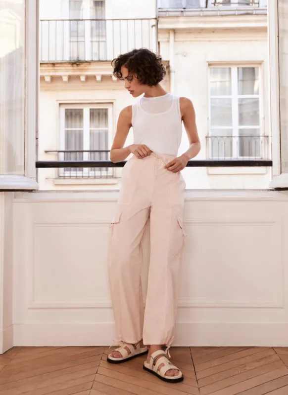 Pink Cotton Parachute Trousers sold by Mint Velvet