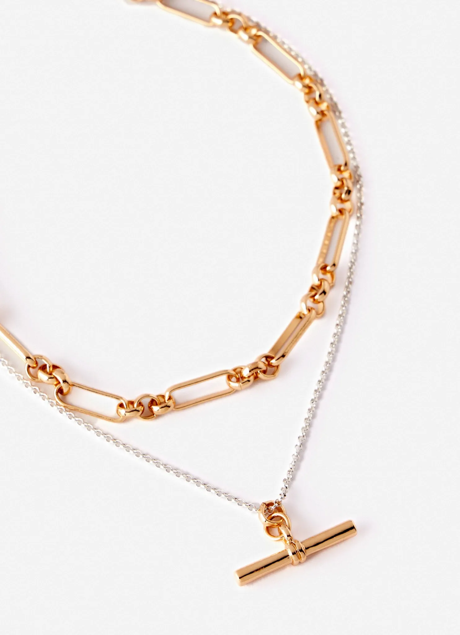 Mixed Metal T-Bar Layered Necklace sold by Mint Velvet product image thumbnail 3