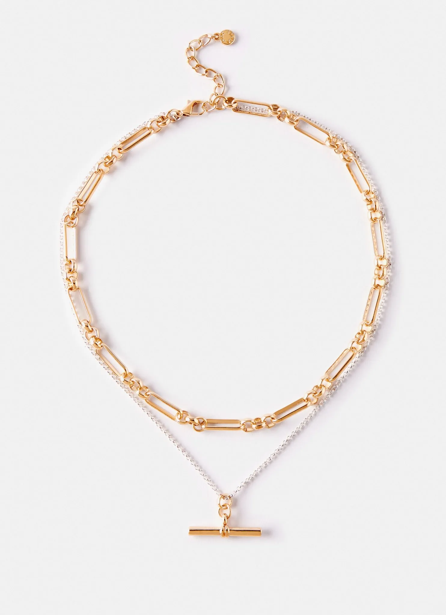 Mixed Metal T-Bar Layered Necklace sold by Mint Velvet product image thumbnail 2