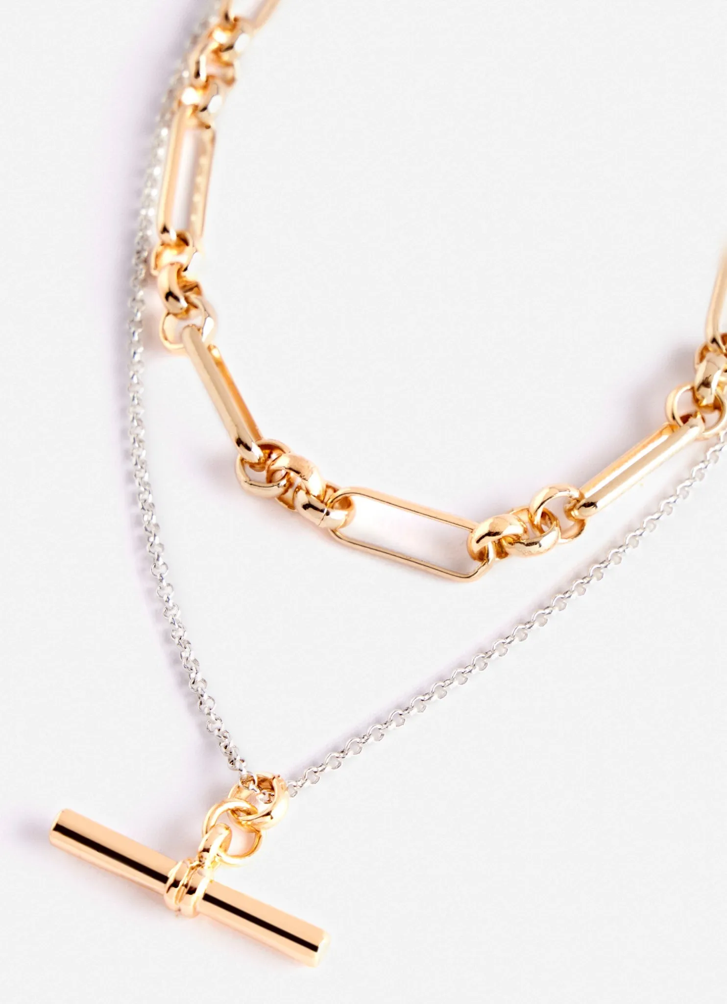 Mixed Metal T-Bar Layered Necklace sold by Mint Velvet product image thumbnail 4