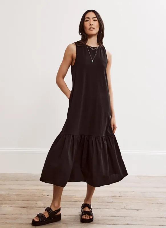 Black Drop Hem Midi Dress sold by Mint Velvet