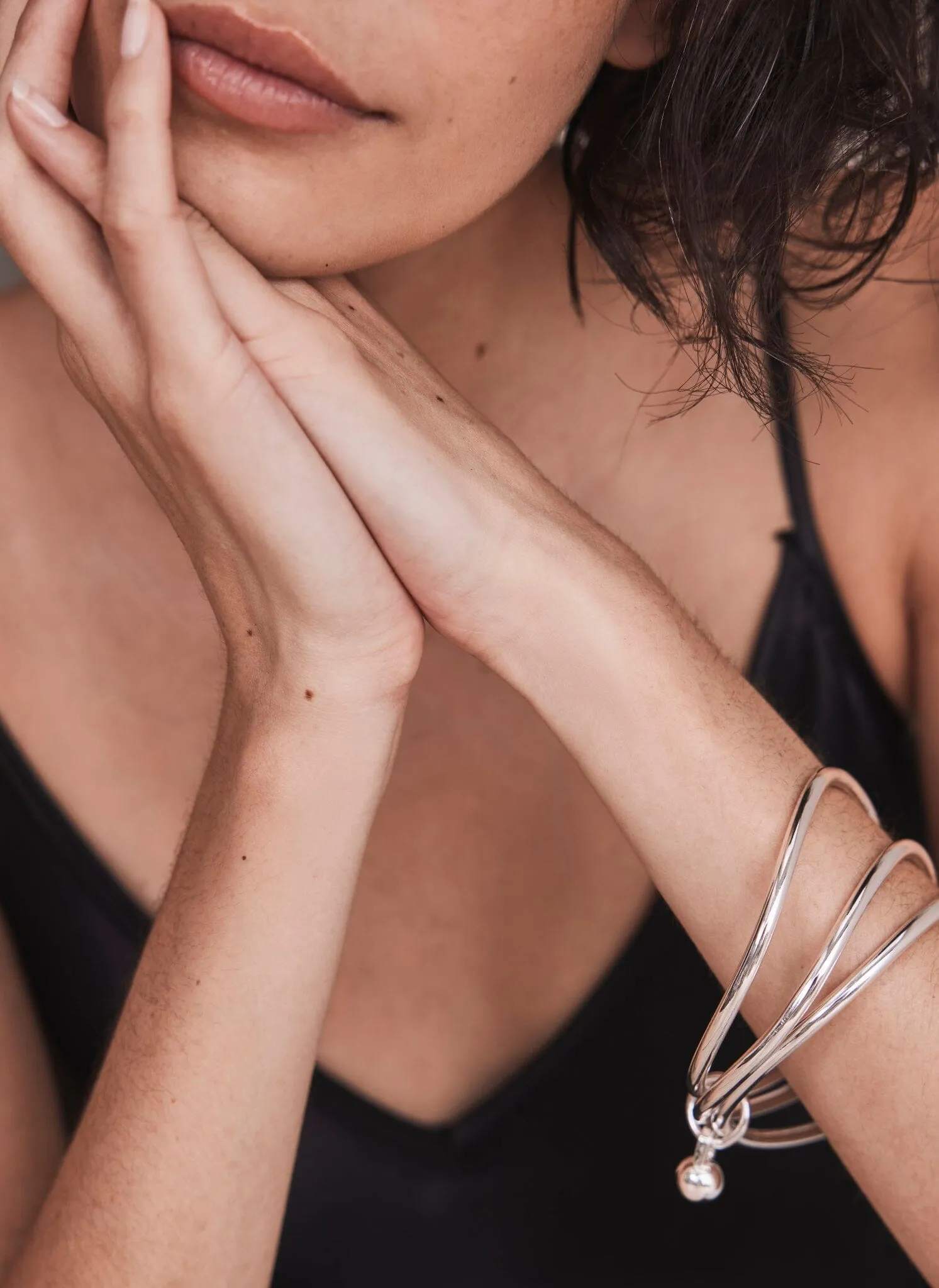 Silver Tone Triple Bangle sold by Mint Velvet