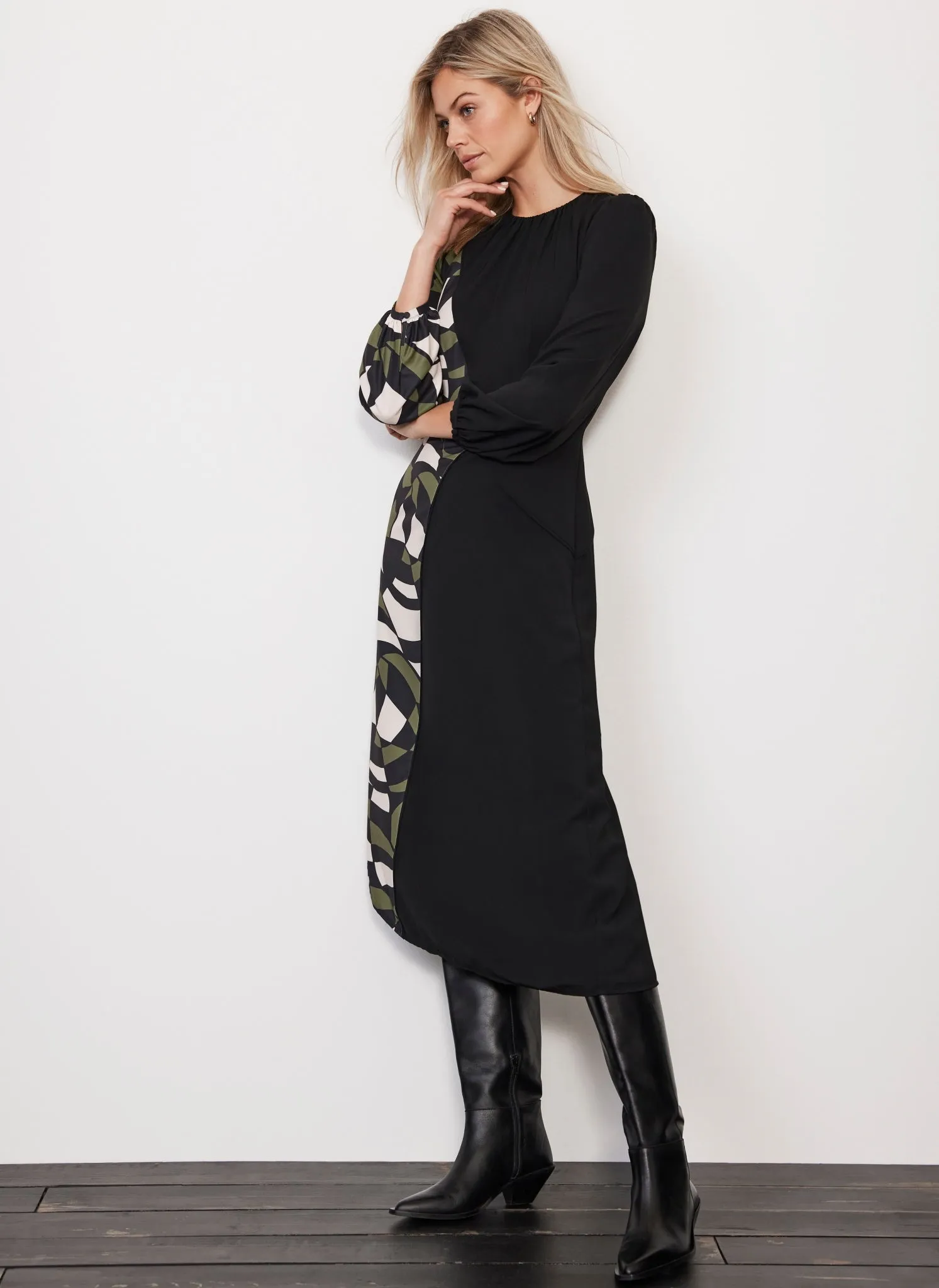 Black Geometric Print Dress sold by Mint Velvet product image thumbnail 3