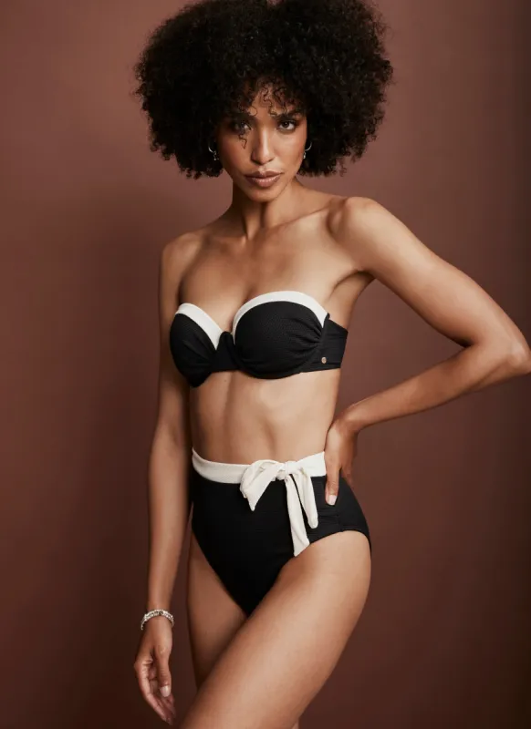 Black Bow High Waisted Bikini Bottoms sold by Mint Velvet