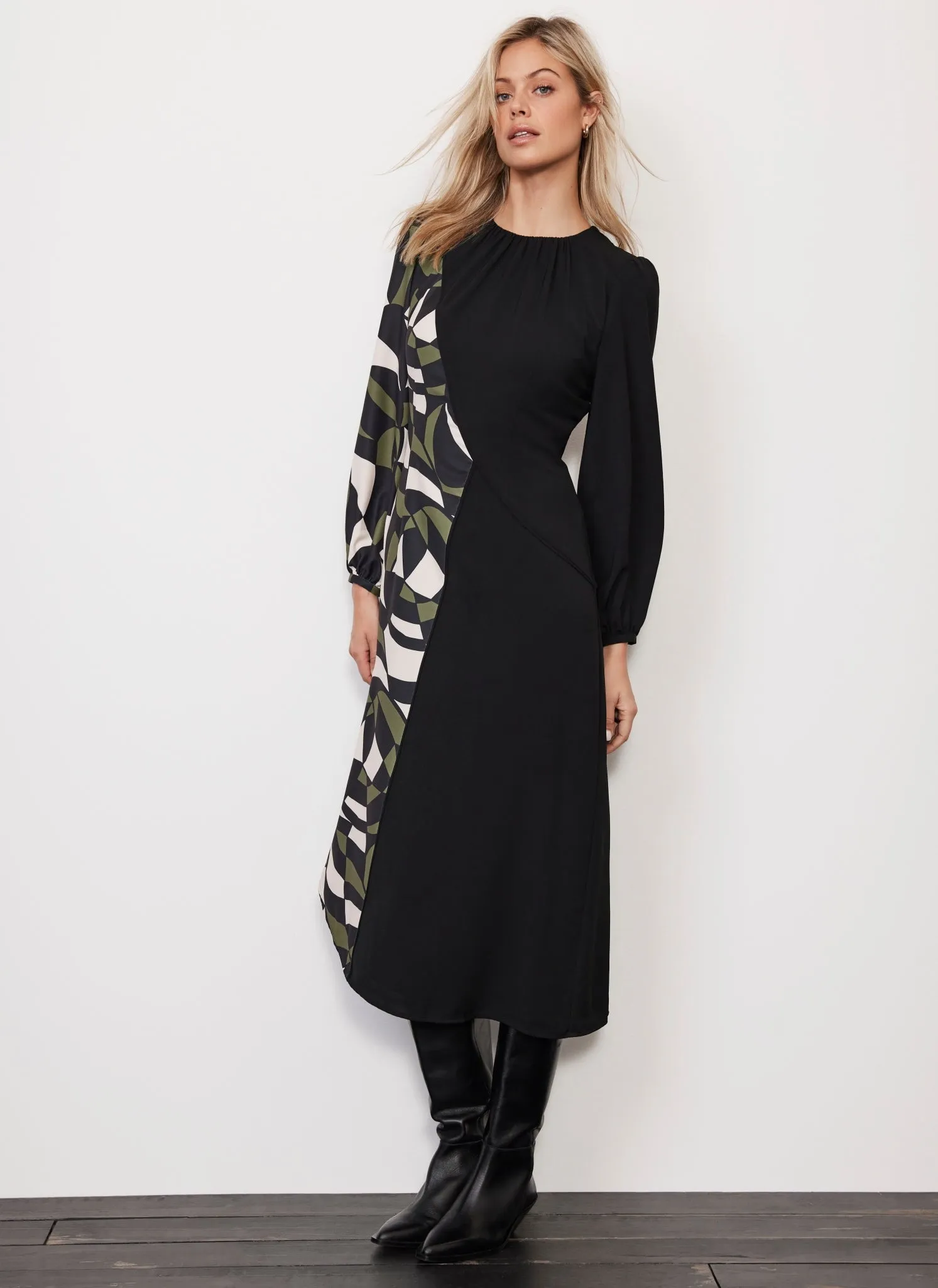 Black Geometric Print Dress sold by Mint Velvet product image thumbnail 4
