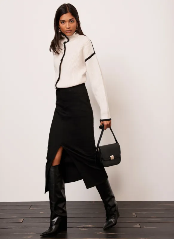 Black Denim Midi Skirt sold by Mint Velvet