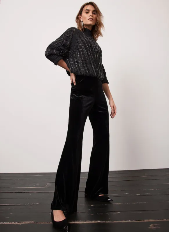 Black Velvet Wide Trousers sold by Mint Velvet