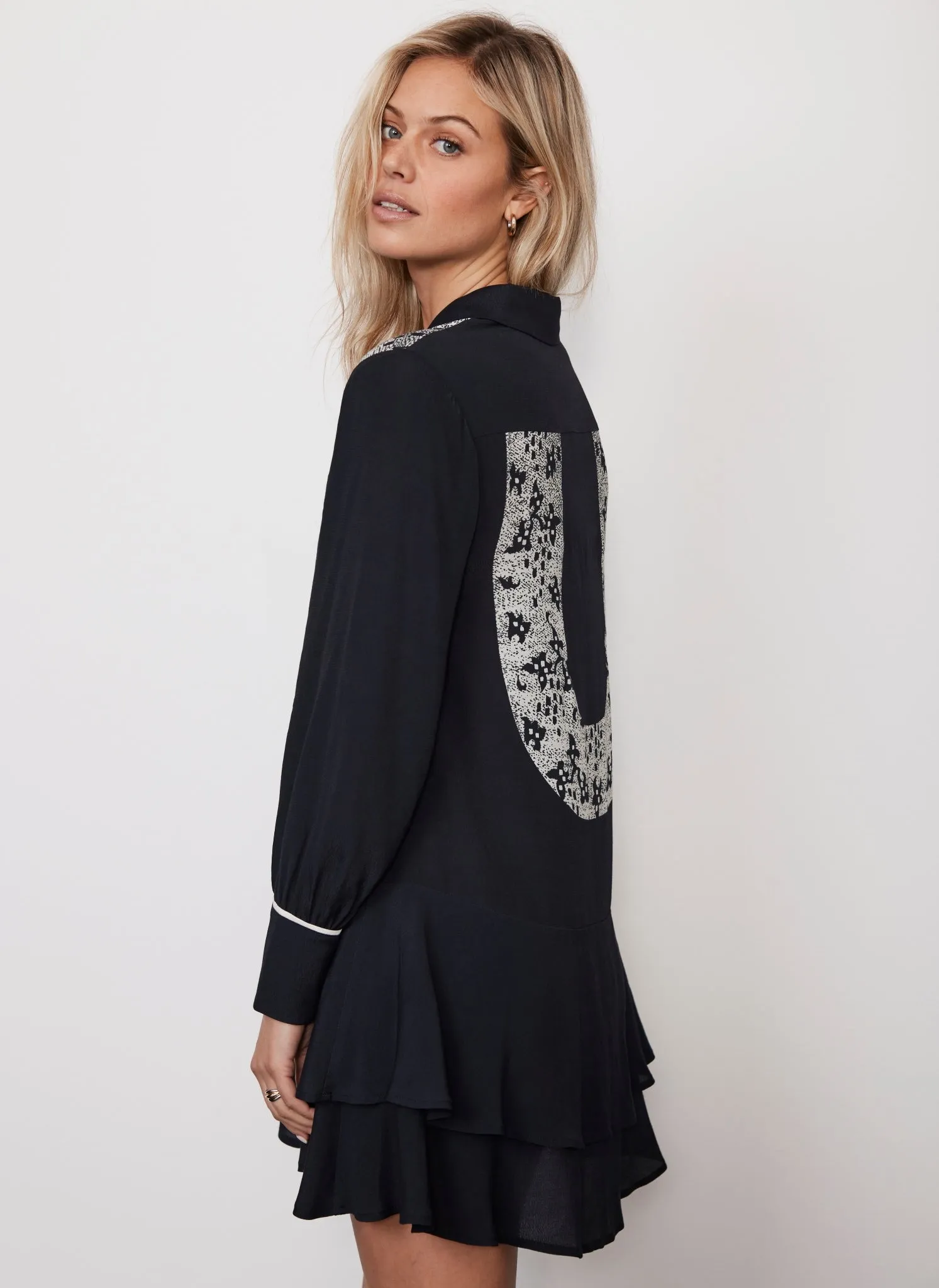 Black Lace Print Mini Dress sold by Mint Velvet product image thumbnail 5