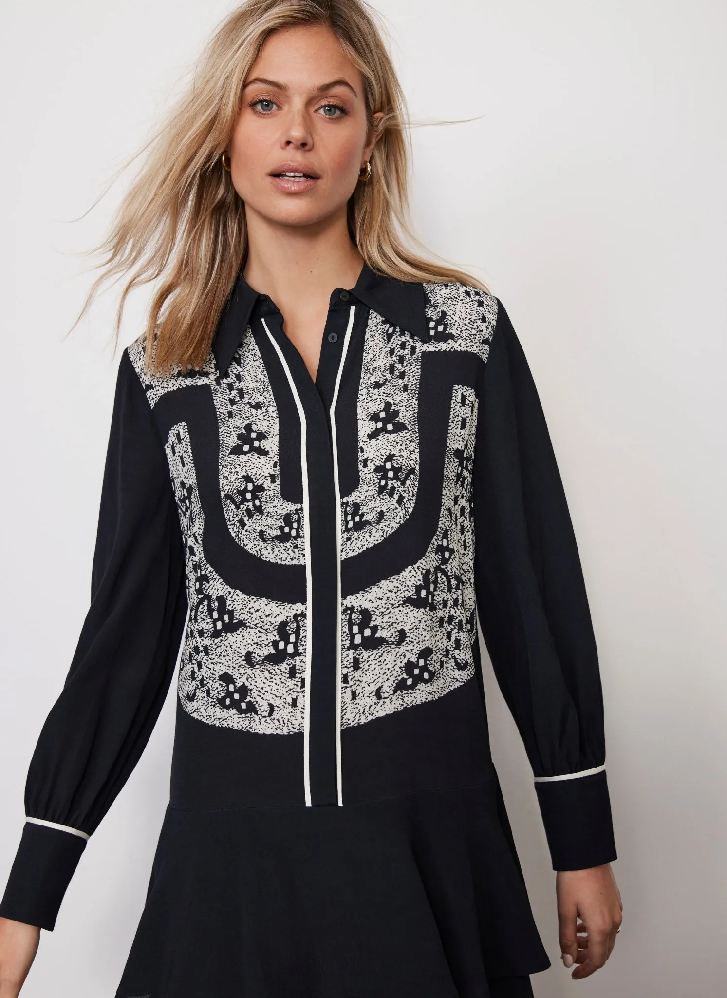 Black Lace Print Mini Dress sold by Mint Velvet product image thumbnail 4