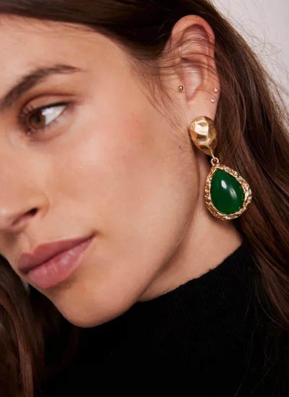 Gold Statement Stone Earrings sold by Mint Velvet