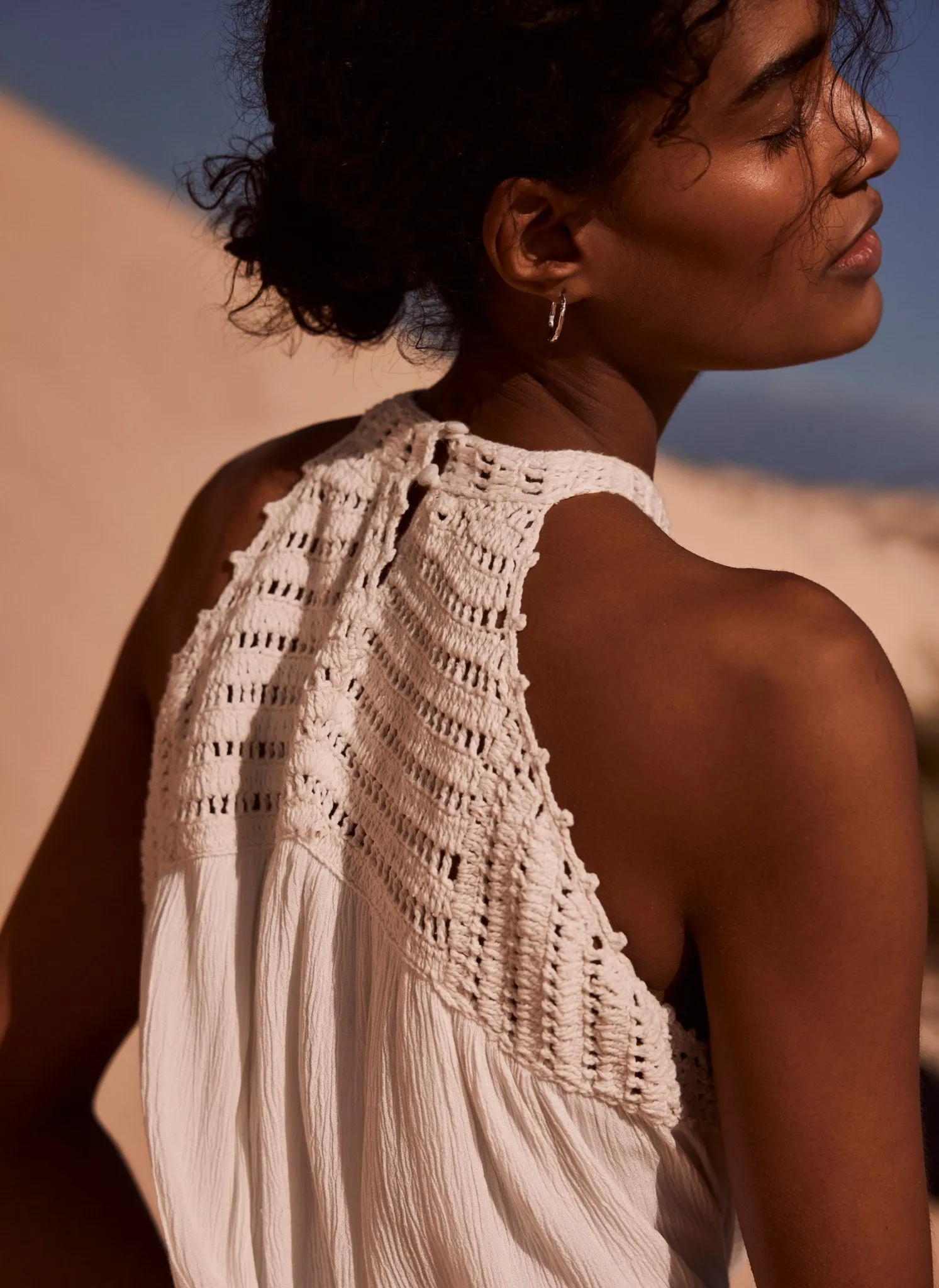 White Floral Crochet Halter Top sold by Mint Velvet product image thumbnail 5