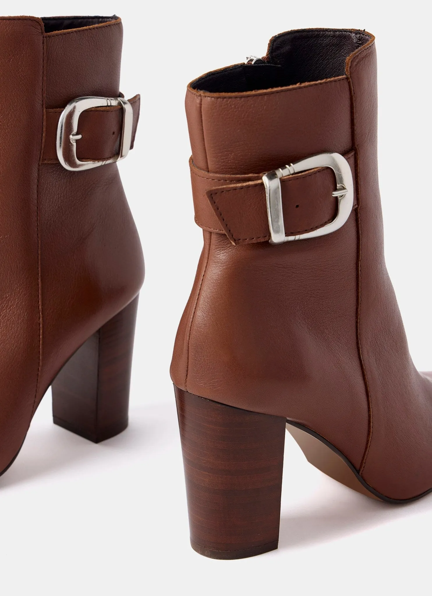 Tan Leather Buckled Ankle Boots sold by Mint Velvet product image thumbnail 3