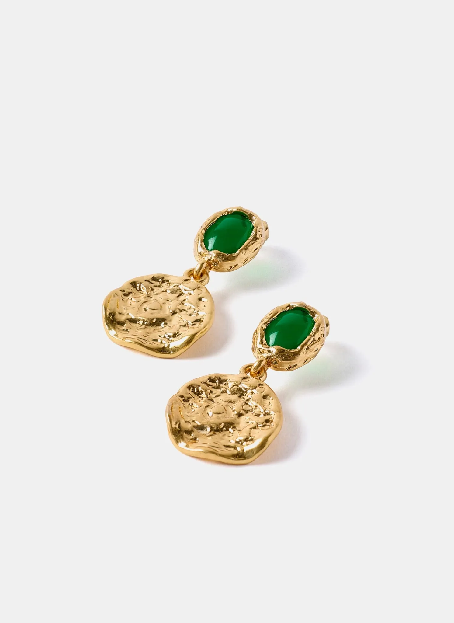 Green Stone Drop Disc Earrings sold by Mint Velvet product image thumbnail 3