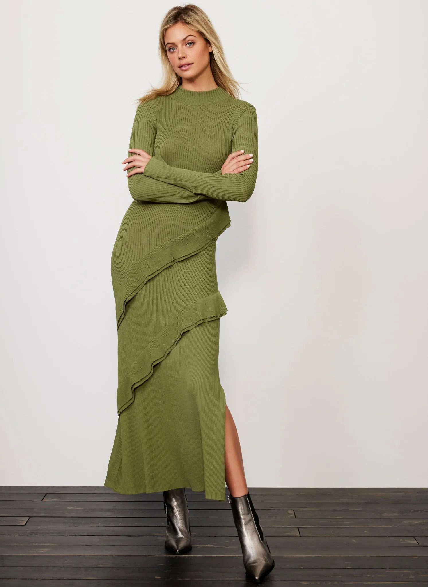 Green Ruffle Maxi Dress sold by Mint Velvet product image thumbnail 4