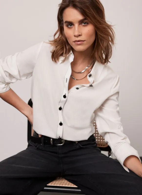White Contrast Stitch Shirt sold by Mint Velvet