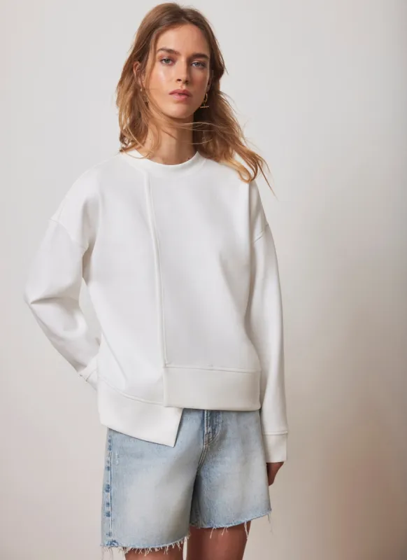 White Asymmetric Hem Sweatshirt sold by Mint Velvet